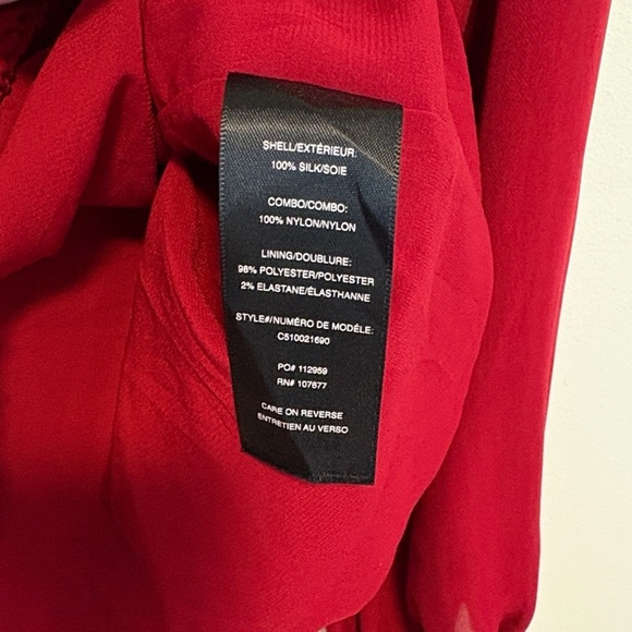 Alice + Olivia Women's Daroda Red Silk with Lace top , sz small - Picture 8 of 9